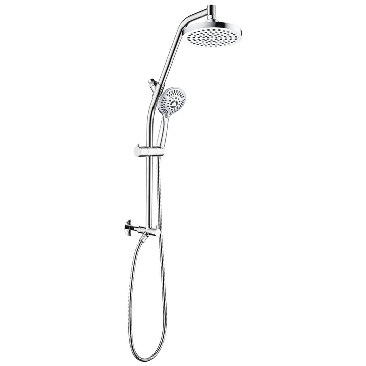 Shower Head Combo-Shower Head with Solid Brass Rail and Diverter