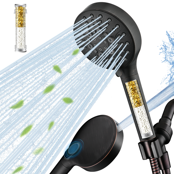 Filtered Shower Head with Handheld, High Pressure 9-Spray Showerhead with Hose and Bracket