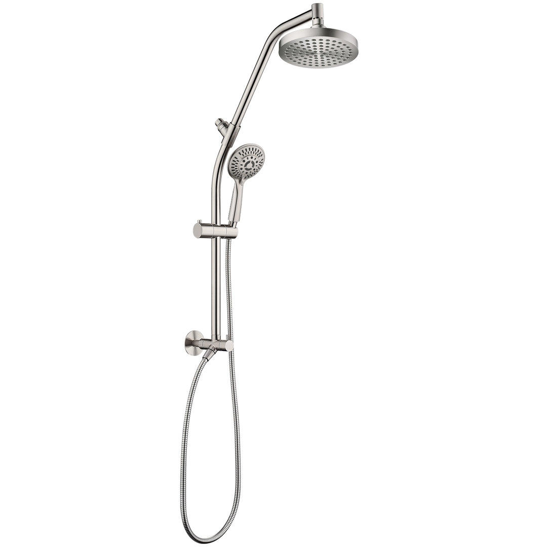 Shower Head Combo-Shower Head with Solid Brass Rail and Diverter