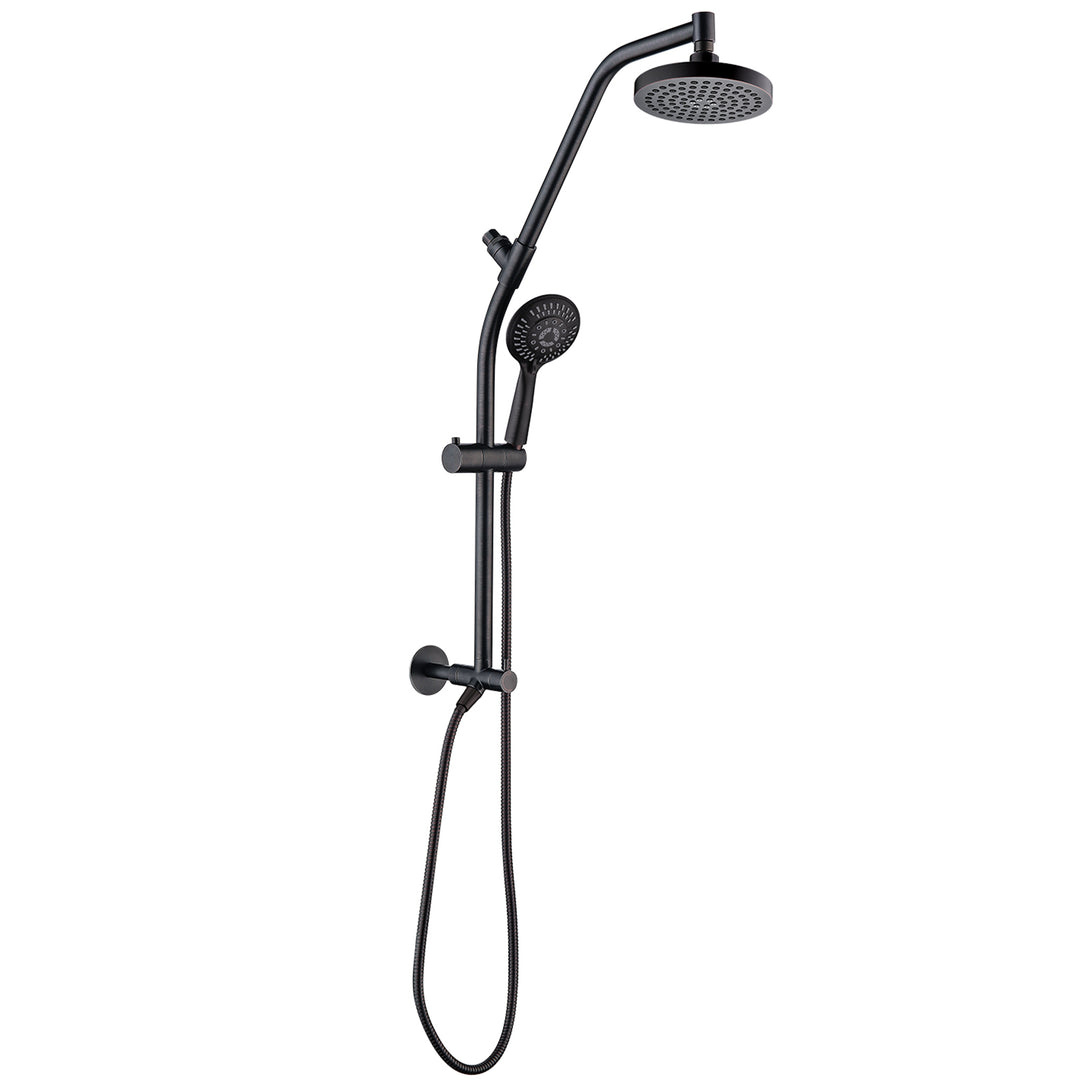 BRIGHT SHOWERS Shower Head Combo with 5 Spray Setting Shower Head and Solid Brass Rail and Diverter Brass Shower Column and Adjustable Slide (BSB2700)