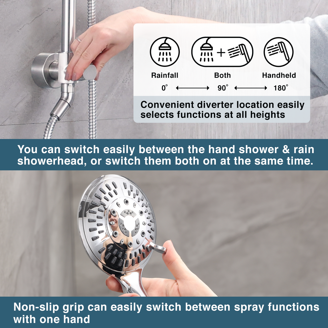 Shower System With Rain shower and Handheld Shower head,Hose