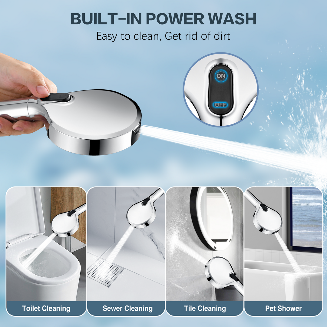 Filtered Shower Head with Handheld, High Pressure 9-Spray Showerhead with Hose and Bracket