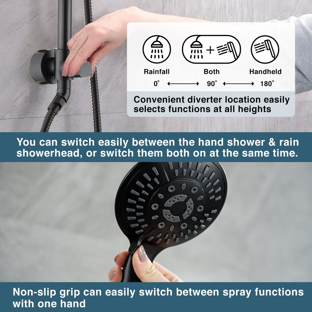 Shower System With Rain shower and Handheld Shower head,Hose