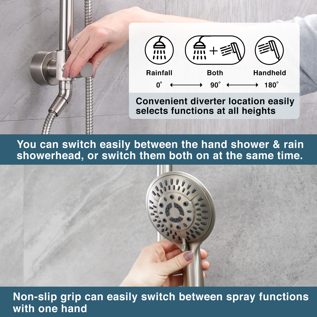 Shower System With Rain shower and Handheld Shower head,Hose