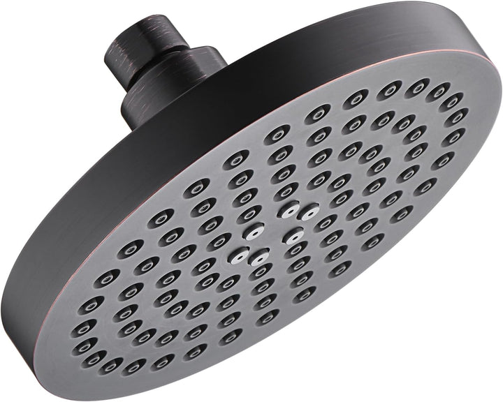 BRIGHT SHOWERS 6 Inch Rainfall Shower Heads with 2 Spray Settings, Adjustable Angle Replacement Bathroom Showerhead, Easy Installation (PSH2321)