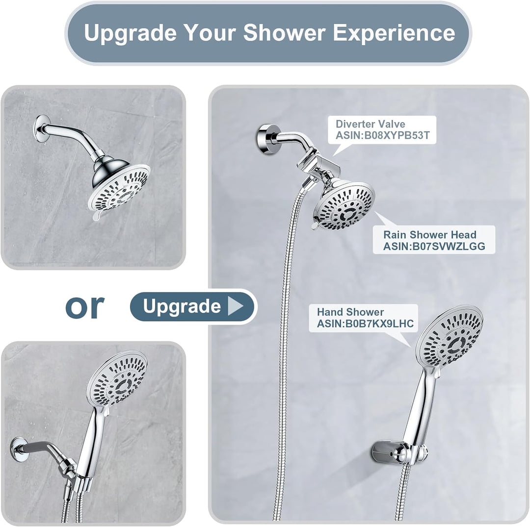 BRIGHT SHOWERS Durable Hand Shower Wall Bracket, Adjustable Shower Wand Holder, Universal 1/2 in Male Female Shower Hose Holder (PWB2050)