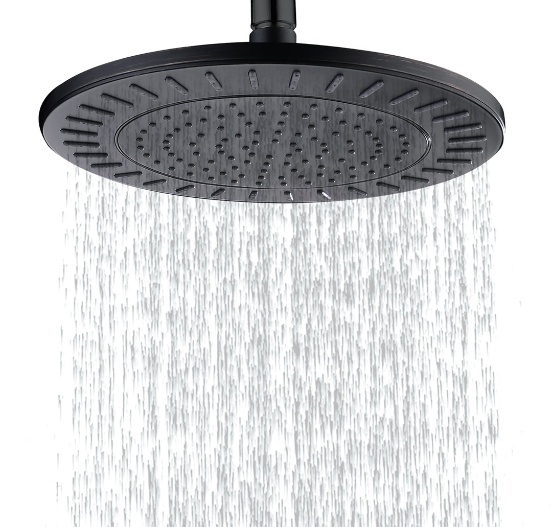 BRIGHT SHOWERS 9 Inch High Pressure Waterfall Showerhead with Adjustable Angle and Anti-clogging Silicone Nozzles, Luxury Bathroom Shower (PRS1917)