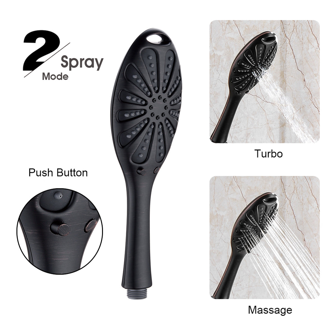 BRIGHT SHOWERS Shower Heads Combo with Rain Fixed Shower and Handheld Shower Head, Suction Showerhead Holder, 60 Inch Hose, 2 Spray Settings(PSS3118)