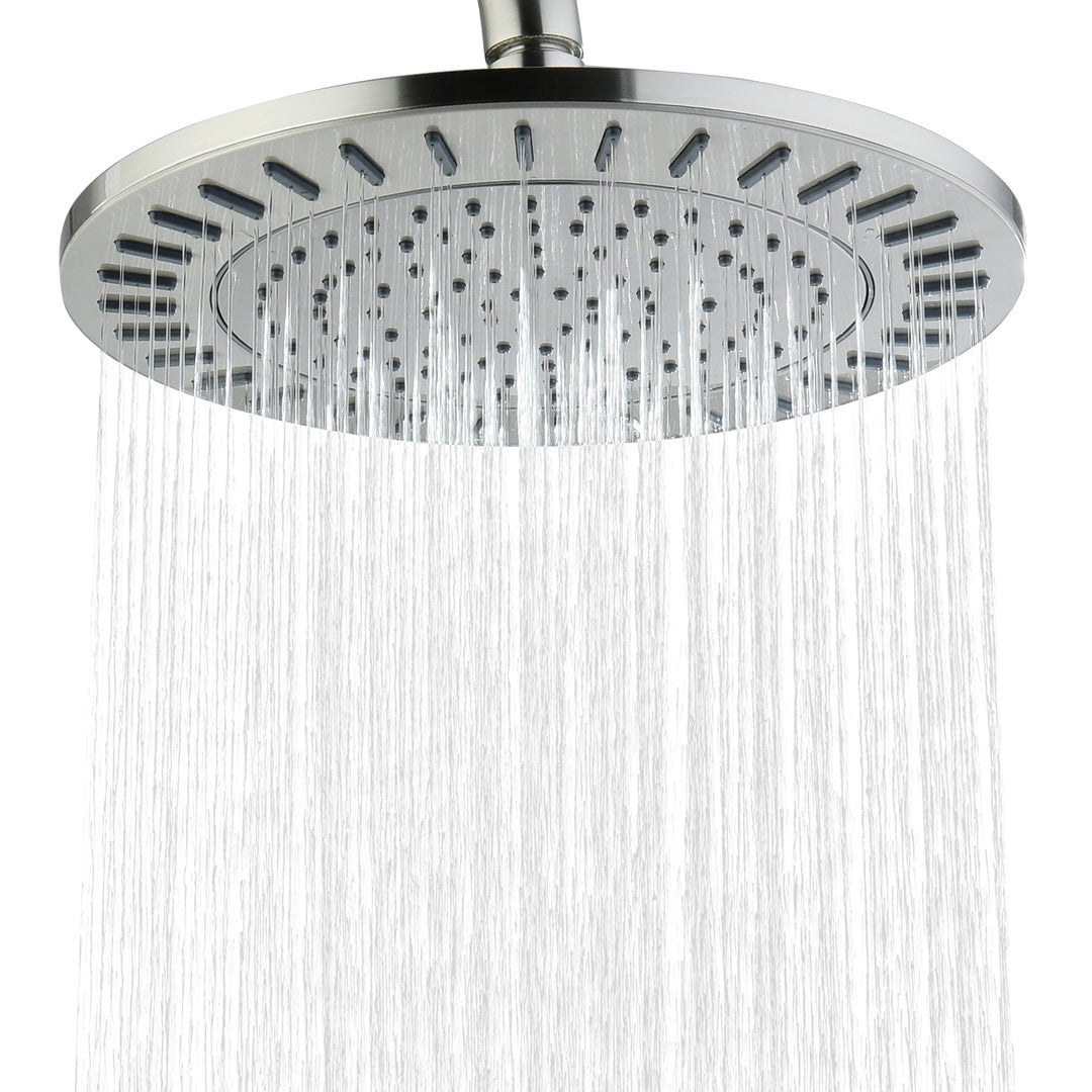 BRIGHT SHOWERS 9 Inch High Pressure Waterfall Showerhead with Adjustable Angle and Anti-clogging Silicone Nozzles, Luxury Bathroom Shower (PRS1917)