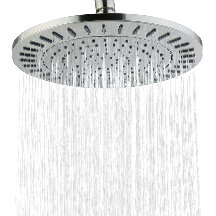 BRIGHT SHOWERS 9 Inch High Pressure Waterfall Showerhead with Adjustable Angle and Anti-clogging Silicone Nozzles, Luxury Bathroom Shower (PRS1917)