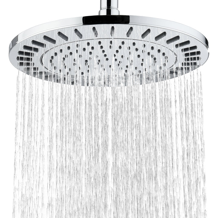 BRIGHT SHOWERS 9 Inch High Pressure Waterfall Showerhead with Adjustable Angle and Anti-clogging Silicone Nozzles, Luxury Bathroom Shower (PRS1917)