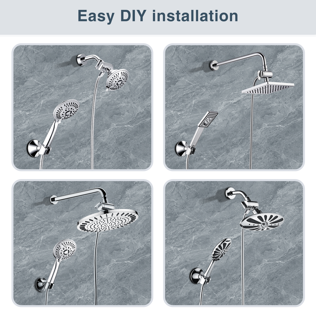 BRIGHT SHOWERS Shower Arm Diverter Valve for Hand held Showerhead and Fixed Spray Head, 3-Way Shower Head Diverter Valve (PBA0907)