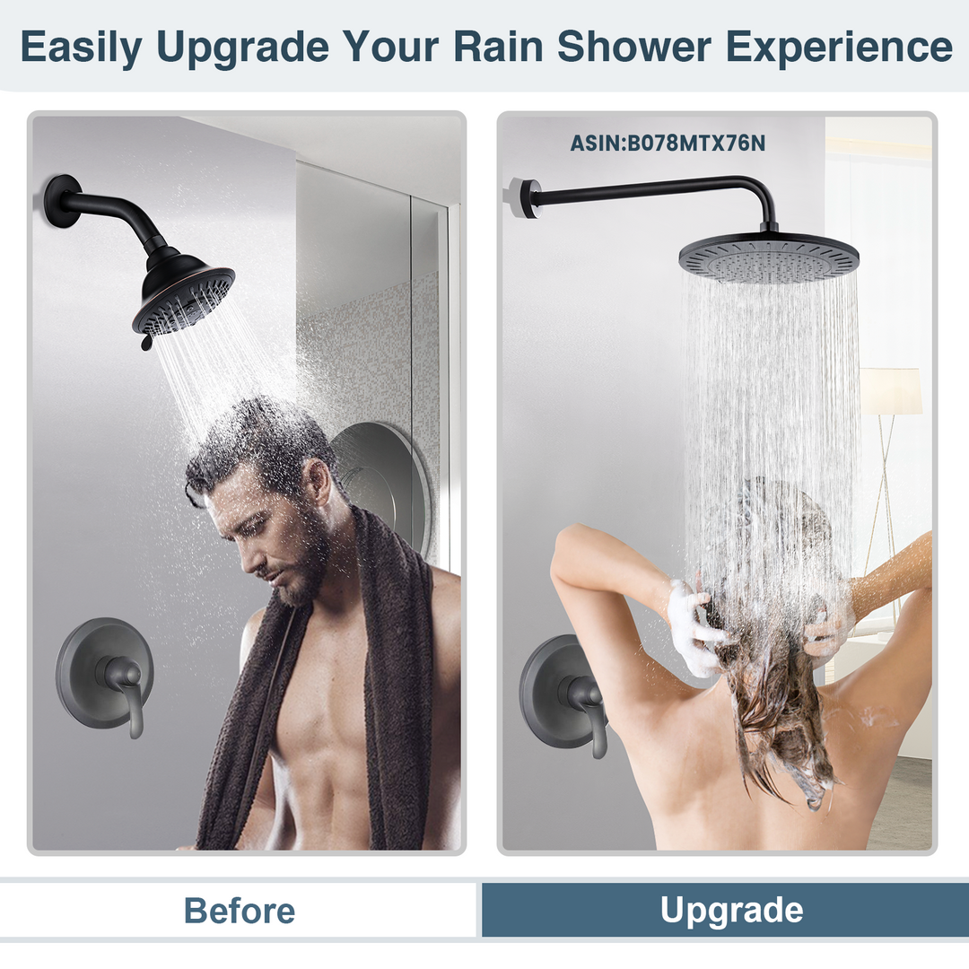 BRIGHT SHOWERS 9 Inch High Pressure Waterfall Showerhead with Adjustable Angle and Anti-clogging Silicone Nozzles, Luxury Bathroom Shower (PRS1917)