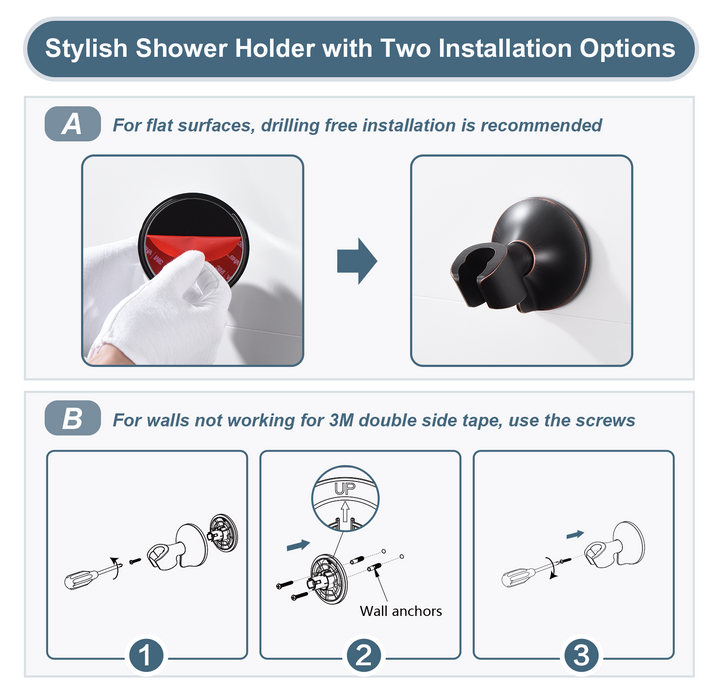 self adhesive shower sprayer holder