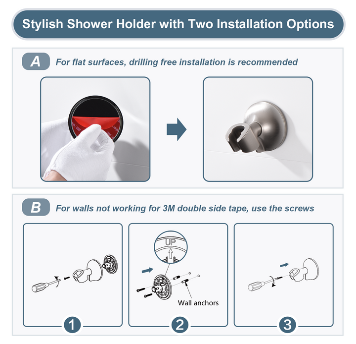 self adhesive shower sprayer holder