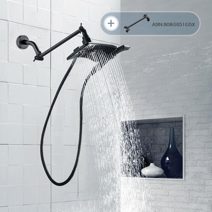 BRIGHT SHOWERS 6 Inch Brass Shower Arm with Flange Shower Pipe Arm for Wall Mount Fixed and Handheld Shower Head (BAR0633)