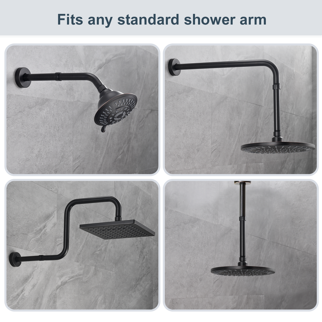 BRIGHT SHOWERS Shower Arm Extender for Rain and Handheld Shower Head, 4 & 6 Inch Shower Extension Arm for Extending or Lowering Showerhead (BAE0401)