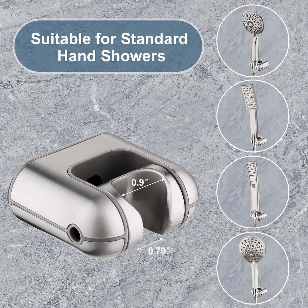 BRIGHT SHOWERS Durable Hand Shower Wall Bracket, Adjustable Shower Wand Holder, Universal 1/2 in Male Female Shower Hose Holder (PWB2050)