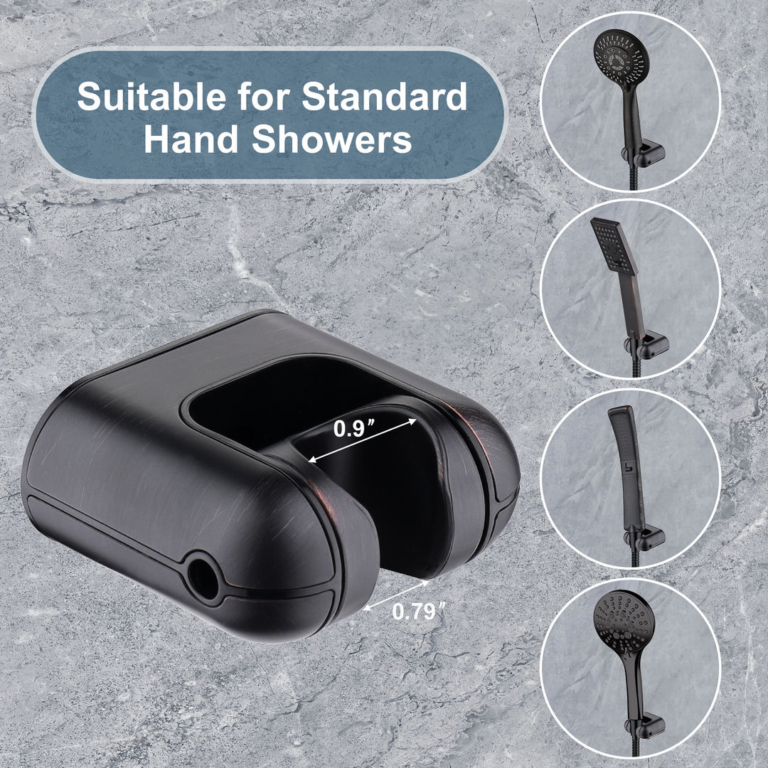 BRIGHT SHOWERS Durable Hand Shower Wall Bracket, Adjustable Shower Wand Holder, Universal 1/2 in Male Female Shower Hose Holder (PWB2050)