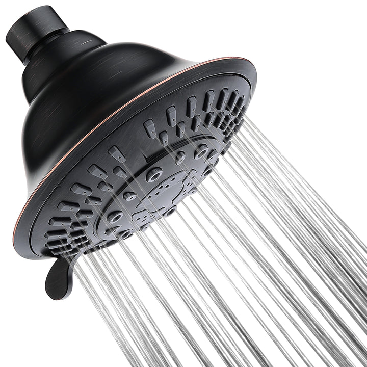 BRIGHT SHOWERS Shower Head High Pressure Rain Showerhead 5 Spray Setting Fixed Shower Head Angle Adjustable Bathroom Showerhead (PSH5900)