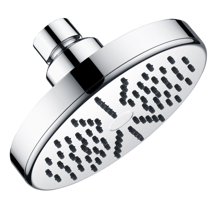 BRIGHT SHOWERS Rain Showerhead Fixed Shower Head Angle Adjustable High Pressure Bathroom Showerhead with Anti-Clogging Silicone Nozzles, 1-Min Installation