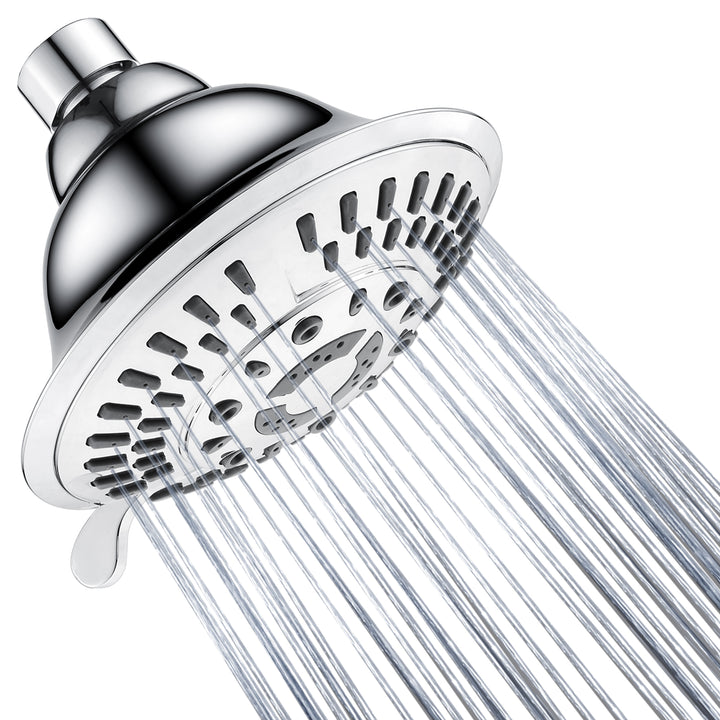 BRIGHT SHOWERS Shower Head High Pressure Rain Showerhead 5 Spray Setting Fixed Shower Head Angle Adjustable Bathroom Showerhead