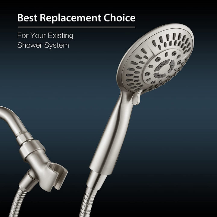 BRIGHT SHOWERS All Metal Shower Head Holder for Handheld Shower Head, Adjustable Shower Arm Mount with Universal Wall Hook Bracket (BBA1901)