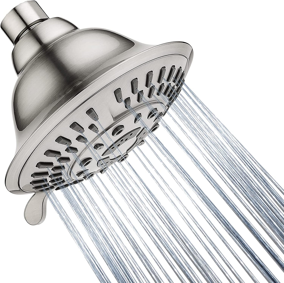 BRIGHT SHOWERS Shower Head High Pressure Rain Showerhead 5 Spray Setting Fixed Shower Head Angle Adjustable Bathroom Showerhead (PSH5900)