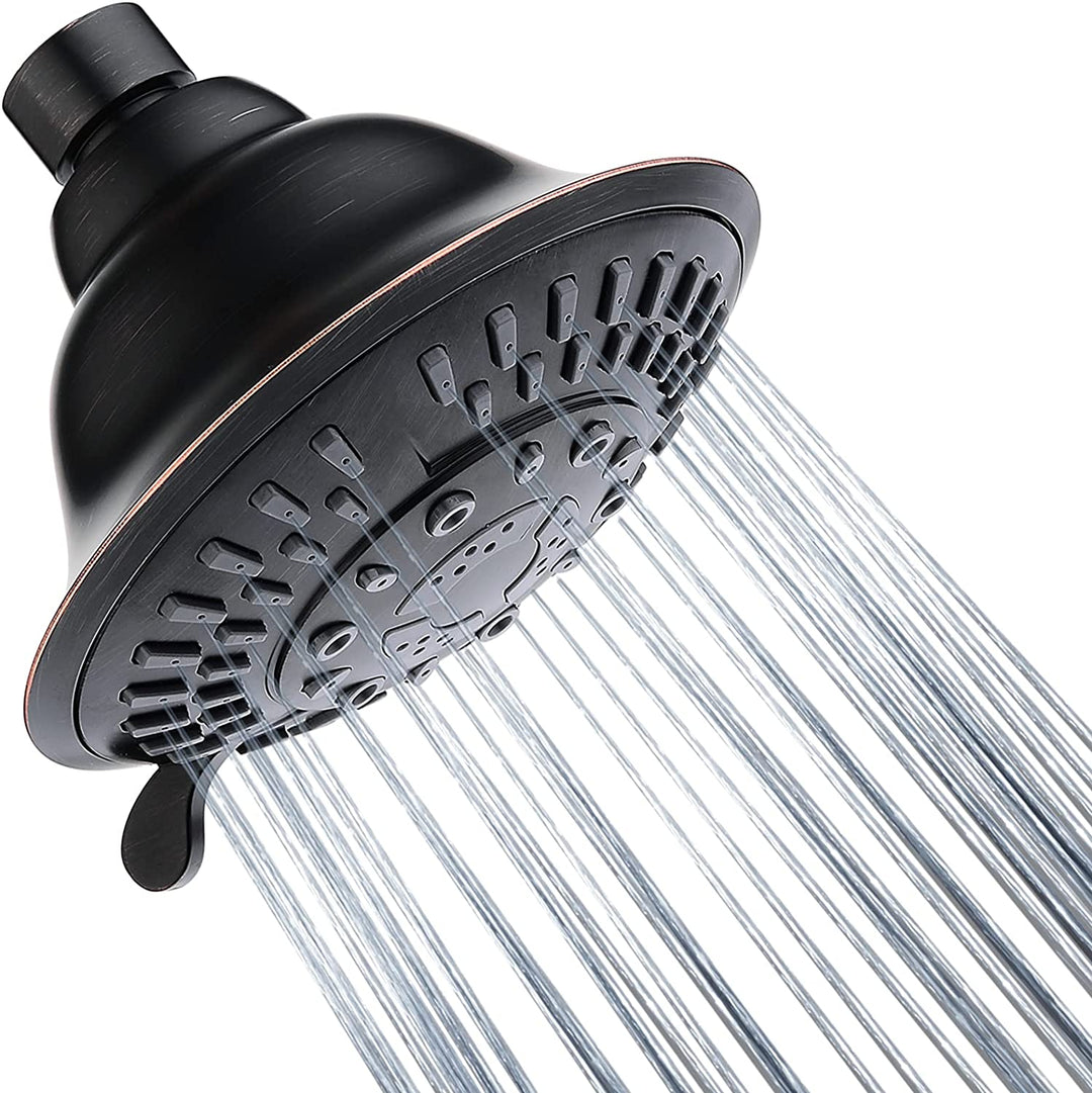 BRIGHT SHOWERS 9 Spray Settings Rain Showerhead High Pressure Shower Head, Angle Adjustable Fixed Shower Head Luxury Bathroom Showerhead (PSH9900)