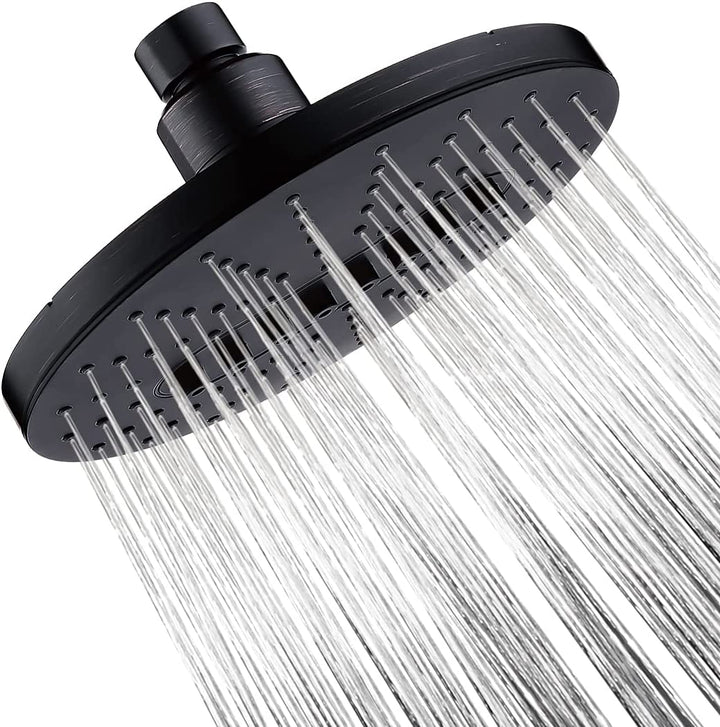 BRIGHT SHOWERS Shower Head Fixed Showerhead, 6.3 Inch Rain Showerhead, 2 Spray Settings with Adjustable Angles, Tool Free Installation (PSH2320)