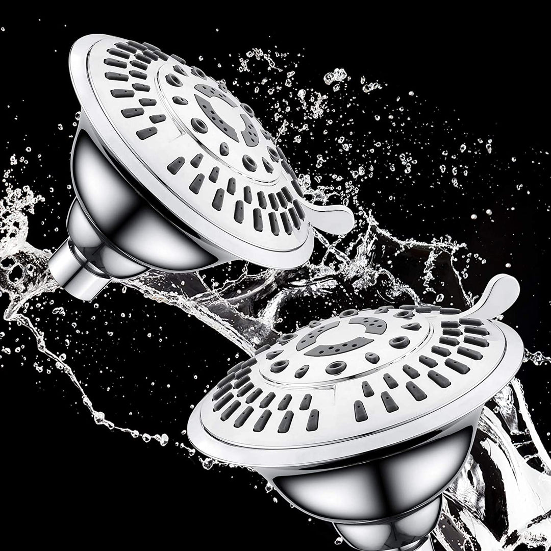 BRIGHT SHOWERS 9 Spray Settings Rain Showerhead High Pressure Shower Head, Angle Adjustable Fixed Shower Head Luxury Bathroom Showerhead (PSH9900)