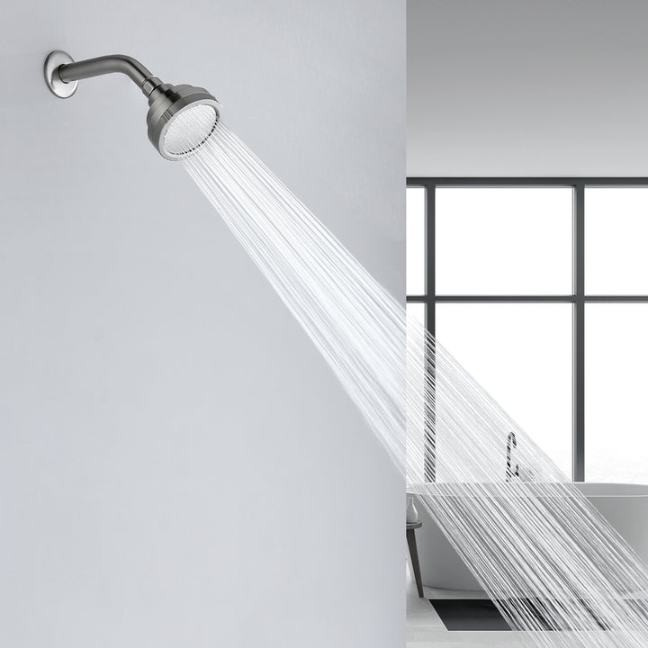 BRIGHT SHOWERS High Pressure Rain Showerhead Fixed Shower Head Angle Adjustable Bathroom Showerhead, 1-Min Installation (PSH1382)