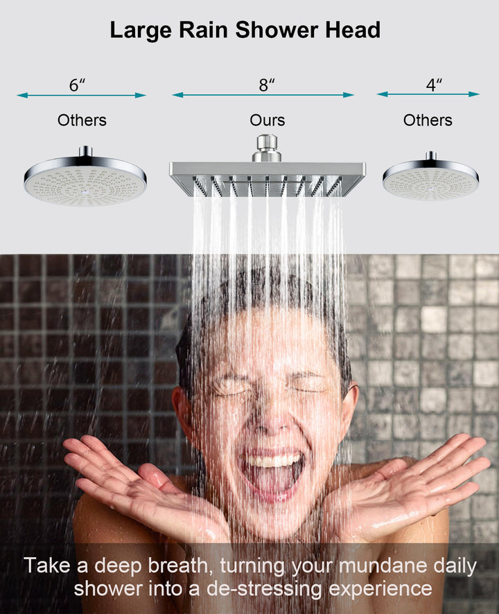 8 Inch Rainfall Shower Head with Angle Adjustable